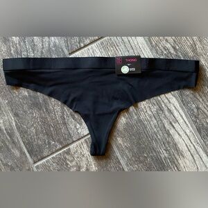 New No Boundaries Micro Rib Free Cut Thong Panties Pick Size L or XXXL Black